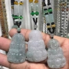 The natural jade Guanyin necklace, sweater chain neck accessory and long and short pendant sweater decorative chain of the national trend series Item Picture